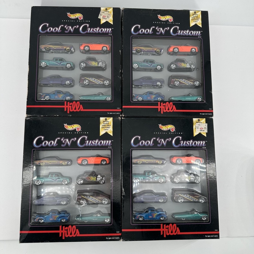Vintage Hot Wheels Cool 'N' Custom Set Lot 4 Hills 1998‎ First Editions Diecast